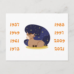 Chinese jaren van de Ox Briefkaart