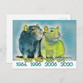 Chinese jaren van de Rat Briefkaart (Voorkant / Achterkant)