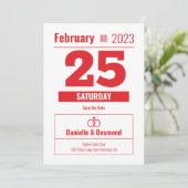 Chinese kalenderstijl save the date kaart (Staand voorkant)