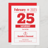 Chinese kalenderstijl save the date kaart (Voorkant / Achterkant)