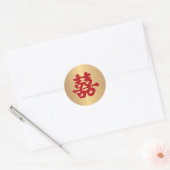 Chinese karakter voor Dubbel Geluk Ronde Sticker (Envelop)