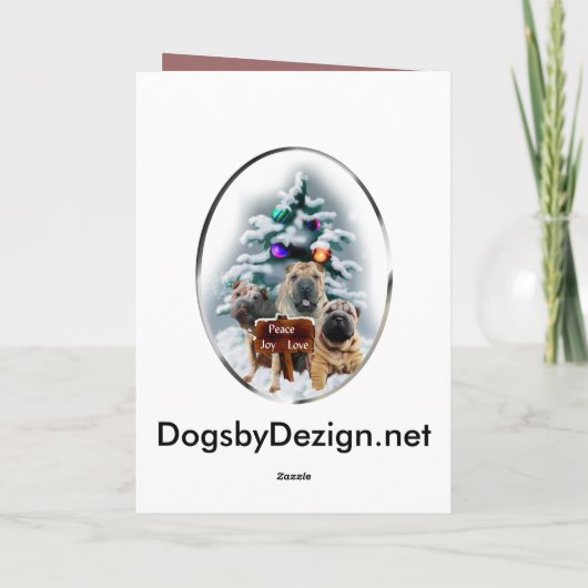 Chinese kerstcadeautjes met Shar-Pei Feestdagen Kaart (Achterkant)