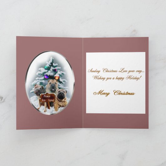 Chinese kerstcadeautjes met Shar-Pei Feestdagen Kaart (Binnen)