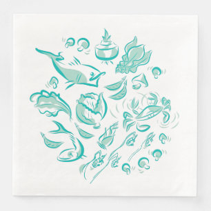 Chinese Keuken Inkt Tekening Papier Servet