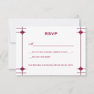 Chinese Knooppunten Dubbel Geluk Huwelijksbevestig RSVP Kaartje