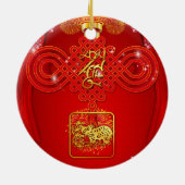 Chinese Knot Ox Year 2021 CRO Keramisch Ornament (Achterkant)