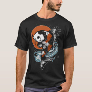 Chinese Koi Vis Grafisch Met Japans Karakter T-shirt