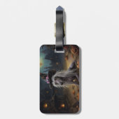 Chinese kuifpompoenen Halloween eng Bagagelabel (Achterkant verticaal)