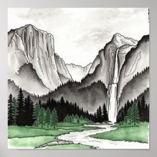 Chinese landschapstekening poster