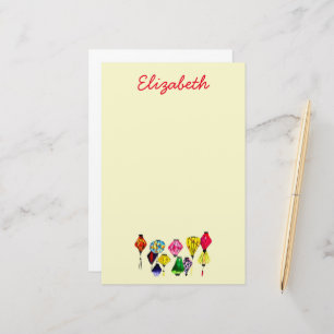 Chinese lantaarnkleurige kunst briefpapier