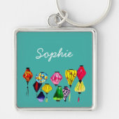 Chinese lantaarnkleurige kunst sleutelhanger (Voorkant)