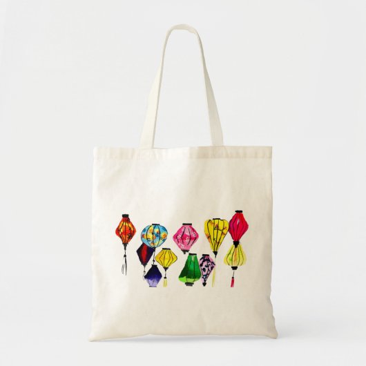 Chinese lantaarnkleurige kunst tote bag (Voorkant)