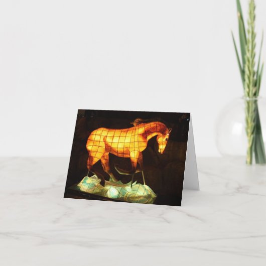 Chinese Lantern Festival Horse Notecard Bedankkaart (Voorkant)