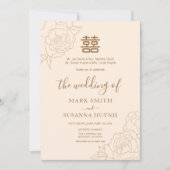 Chinese legant Double Happiness Wedding Invite Kaart (Voorkant)