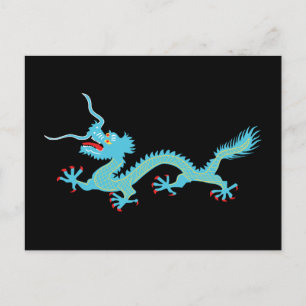 Chinese Light Blue Dragon Briefkaart