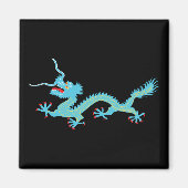 Chinese Light Blue Dragon Magneet (Voorkant)