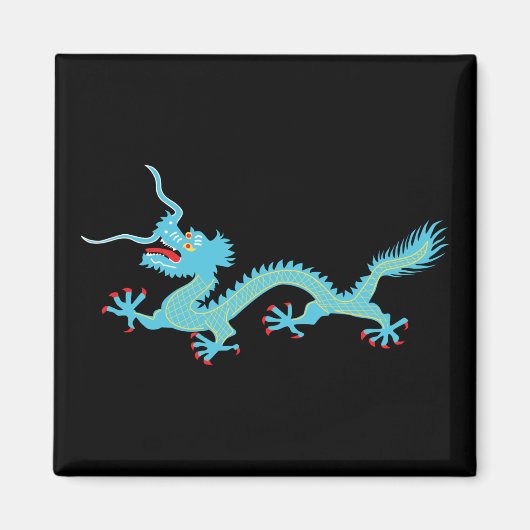 Chinese Light Blue Dragon Magneet (Voorkant)