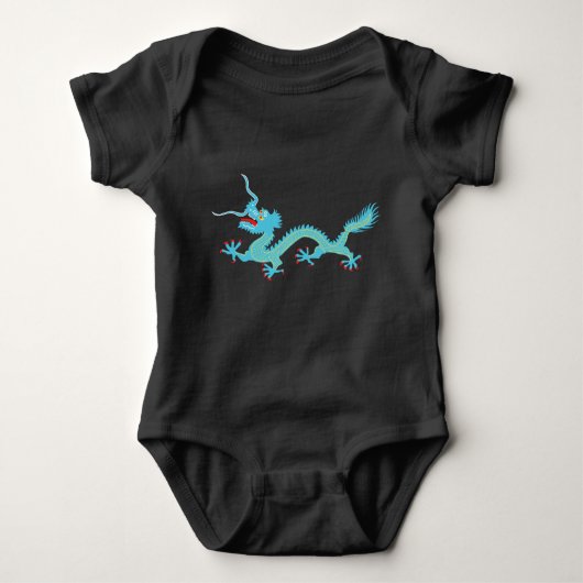 Chinese Light Blue Dragon Romper (Voorkant)