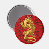 Chinese Lucky Gold Dragon Magnet Magneet (Voorkant / Achterkant)