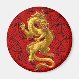 Chinese Lucky Gold Dragon Magnet Magneet