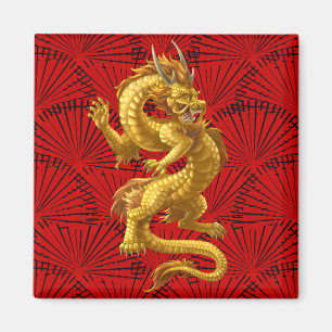 Chinese Lucky Gold Dragon Magnet Magneet