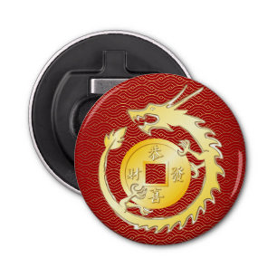 Chinese Maan Nieuwjaar 2024 Hout Dragon Button Flesopener