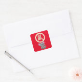 Chinese maffia nieuwjaarscuus boft rood vierkante sticker (Envelop)