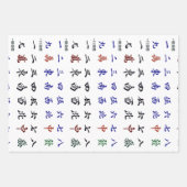 Chinese Mahjong Characters Set Inpakpapier Vel (Voorkant 2)