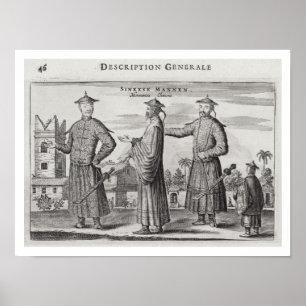 Chinese Mannen, een algemene beschrijving van een  Poster