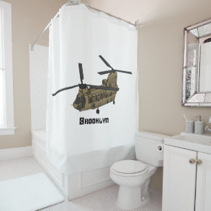 Chinese militaire helikopterillustratie douchegordijn
