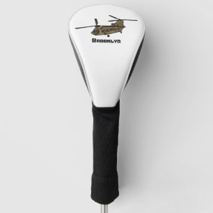 Chinese militaire helikopterillustratie golfheadcover