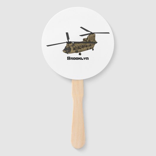Chinese militaire helikopterillustratie handwaaier (Voorkant)