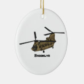 Chinese militaire helikopterillustratie keramisch ornament (Rechts)