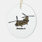 Chinese militaire helikopterillustratie keramisch ornament (Links)