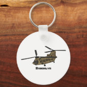 Chinese militaire helikopterillustratie sleutelhanger (Voorkant)