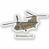 Chinese militaire helikopterillustratie sticker (Voorkant)