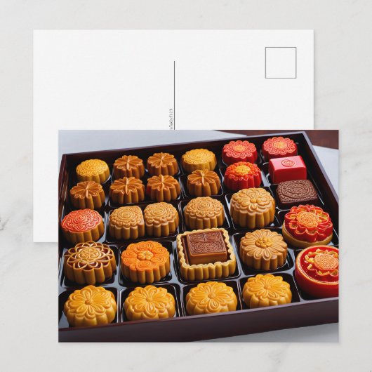 Chinese mooncakes, Postcrossing Briefkaart (Voorkant / Achterkant)