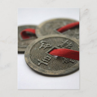 Chinese munten met goede lonken briefkaart