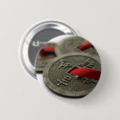 Chinese munten met goede lonken ronde button 5,7 cm (Voorkant /achterkant)