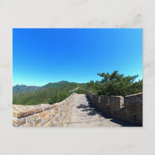 Chinese Muur die kromt in de horizon Briefkaart
