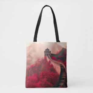 Chinese Muur in het najaar - Schilderachtig rood Draagtas