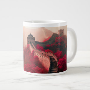 Chinese Muur in het najaar - Schilderachtig rood Extra Grote Beker