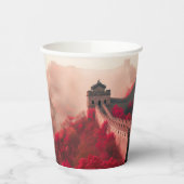 Chinese Muur in het najaar - Schilderachtig rood Papieren Bekers (Links)