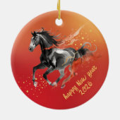 Chinese New Year 2026 Horse Ink New Year Keramisch Ornament (Achterkant)