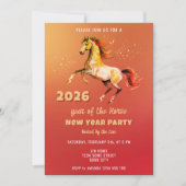Chinese New Year 2026 Horse New Year Party Kaart (Voorkant)