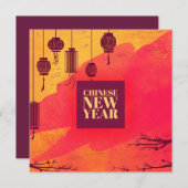 Chinese New Year Feestdagenkaart (Voorkant / Achterkant)