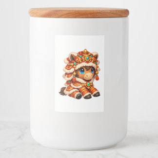 Chinese New Year Horse 2026 Zodiac Voedselcontainer Etiket