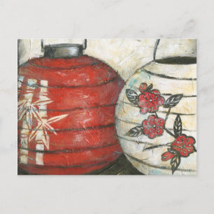 Chinese New Year Lanterns with Floral Print Feestdagenkaart