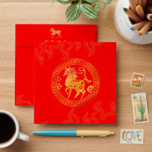 Chinese New Year Lunar 2026 Fire HORSE 中国传统新年 Red 