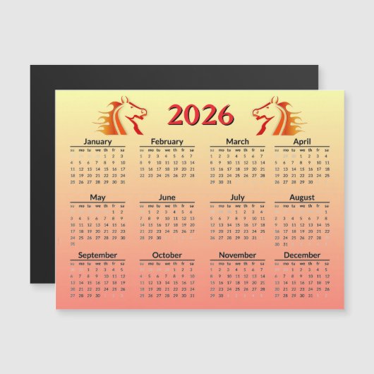 Chinese New Year of Horse 2026 Calendar (Voorkant / Achterkant)